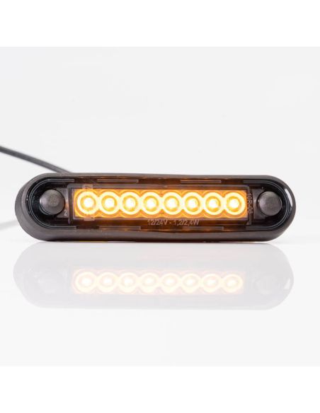 Piloto LED de Galibo con tulipa Ahumada 8 Leds FT-073 Dark LED LONG Ambar Z | LeonLeds