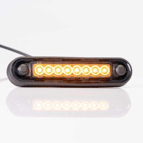 Piloto LED de Galibo con tulipa Ahumada 8 Leds FT-073 Dark LED LONG Ambar Z | LeonLeds
