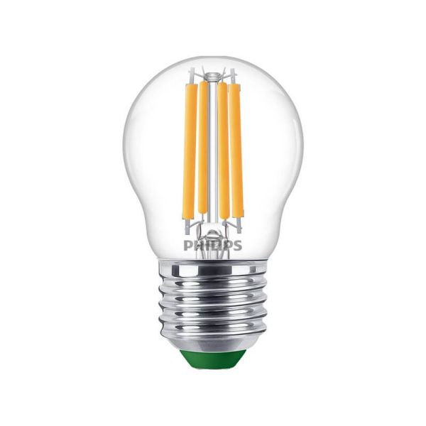Bombilla LED E27 Clásica Vela de Filamento 2,3W equivalente a 40W transparente, Ultra Efficient P45