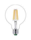 Bombilla Globo de Filamento LED transparente E27 4W equivalente a 60W, Ultra Efficient G93