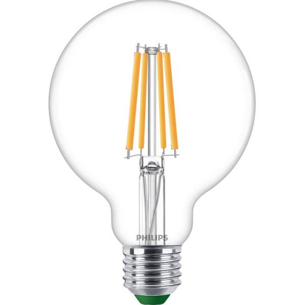 Bombilla Globo de Filamento LED transparente E27 4W equivalente a 60W, Ultra Efficient G93