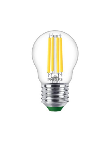 Bombilla LED E27 Clásica Vela de Filamento 2,3W equivalente a 40W transparente, Ultra Efficient P45