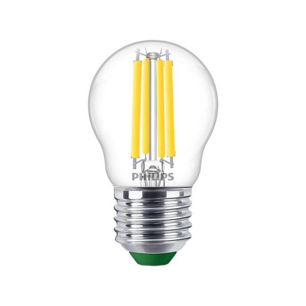Bombilla LED E27 Clásica Vela de Filamento 2,3W equivalente a 40W transparente, Ultra Efficient P45