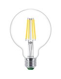 Bombilla Globo de Filamento LED transparente E27 4W equivalente a 60W, Ultra Efficient G93