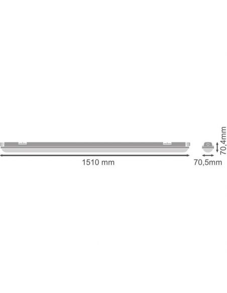 Dimensiones Pantalla estanca LED 150Cm 52W 6.240Lm Dam Proof Eco HLO 4099854080524 LedVance | LeonLeds