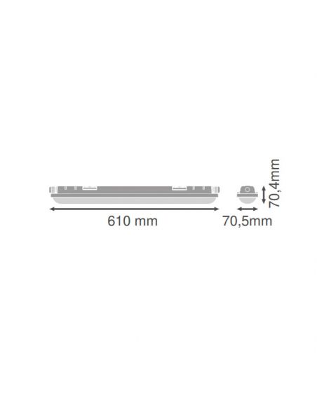 Pantalla estanca LED 60Cm 21W 2.835Lm Eco Damp Proof Gen 3 Very Wide 120º - Reemplazo de 2X18W 120º