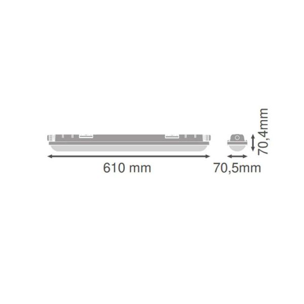 Pantalla estanca LED 60Cm 21W 2.835Lm Eco Damp Proof Gen 3 Very Wide 120º - Reemplazo de 2X18W 120º