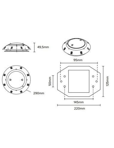 Proyector LED Plano Piscina 25W 1800lm IP68 Blanco | LeonLeds