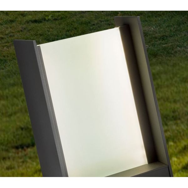 Balise d'Extérieur LED 30cm Écran en Verre MATIA 18W 3000K IP65 | LéonLeds