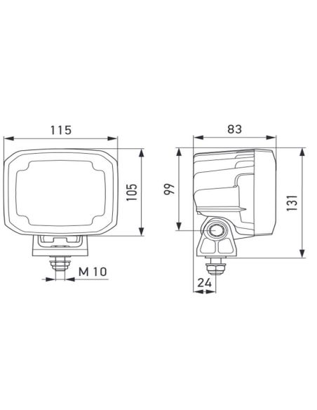 Projecteur de travail LED très puissant Hella 39W 4 400Lm Optique longue portée 12V/24V Ultra Beam S Deutsch 1GA 995 706-011