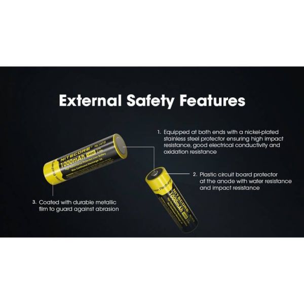 Bateria recarregável de íon-lítio Nitecore NL1410 1000mAh | LeonLeds. com