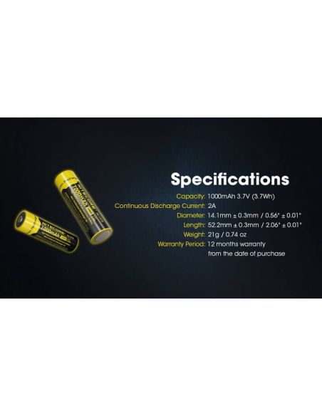 Batería Recargable NL1410 1000mAh Li-ion Nitecore | LeonLeds.com