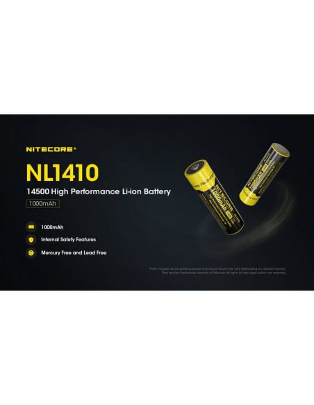 Batterie rechargeable Li-ion Nitecore NL1410 1000 mAh | LeonLeds.com