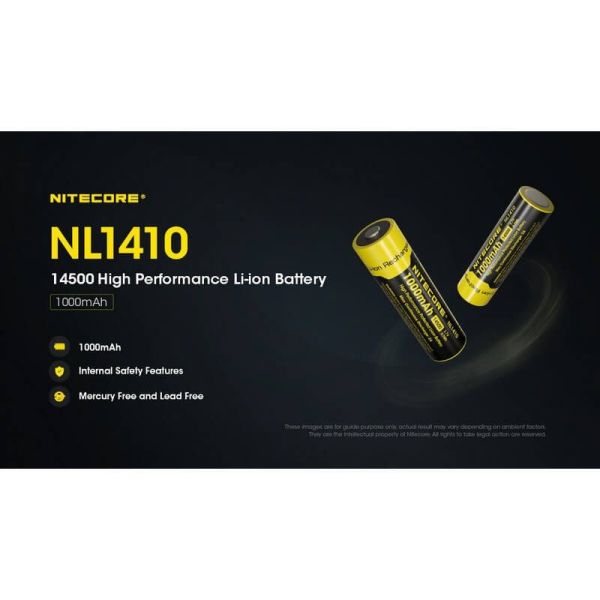 Bateria recarregável de íon-lítio Nitecore NL1410 1000mAh | LeonLeds. com