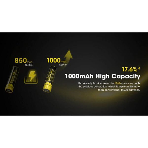 Batería Recargable NL1410 1000mAh Li-ion Nitecore | LeonLeds.com
