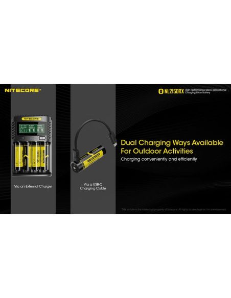 Bateria recarregável NL2150RX 21700 5000mAh 3,6 V 21700 USB-C | LeonLeds