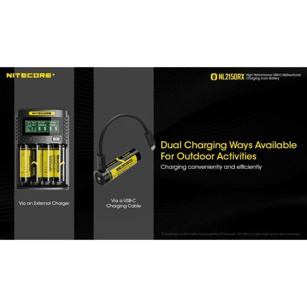 Batería Recargable NL2150RX 21700 5000mAh 3,6 V 21700 USB-C | LeonLeds
