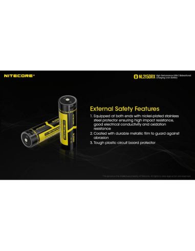 Bateria recarregável NL2150RX 21700 5000mAh 3,6 V 21700 USB-C | LeonLeds