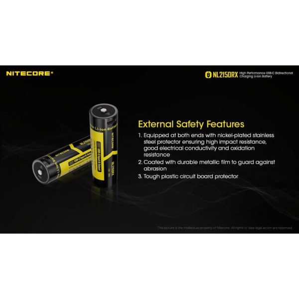 Batería Recargable NL2150RX 21700 5000mAh 3,6 V 21700 USB-C | LeonLeds