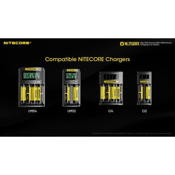 Batterie rechargeable NL2150RX 21700 5000mAh 3,6 V 21700 USB-C | LéonLeds