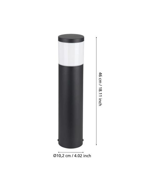 Baliza para Suelo Exterior 9W 45cm BASALGO-Z Conectada IP44 | LeonLeds