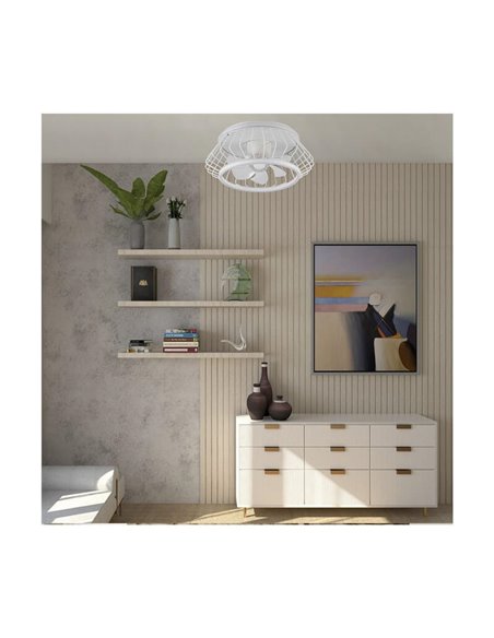 Ventilateur de Plafond LED COBRA Blanc 50W 4800Lm CCT Dim