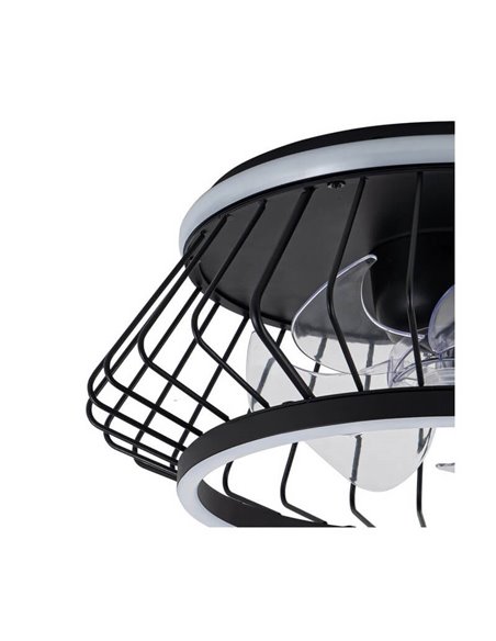 Ventilador Plafón LED COBRA Negro 50W 4800Lm CCT Dim