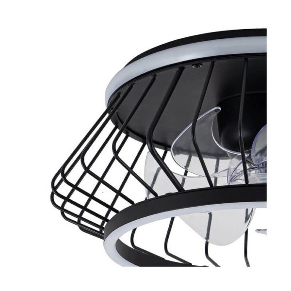 Ventilador Plafón LED COBRA Negro 50W 4800Lm CCT Dim