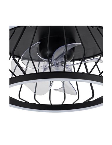 Ventilador Plafón LED COBRA Negro 50W 4800Lm CCT Dim