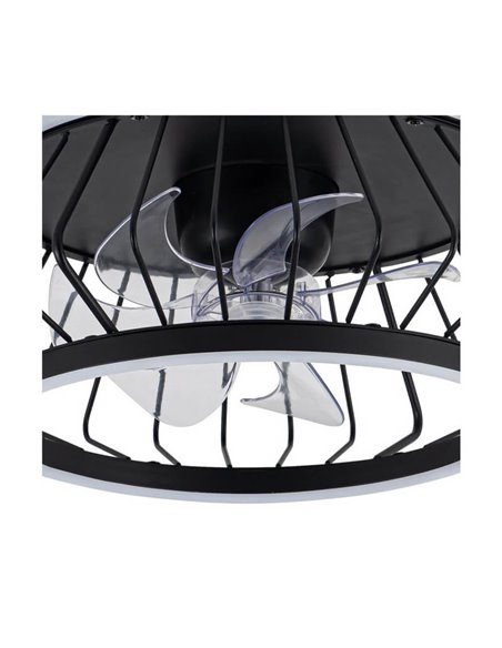 Ventilador Plafón LED COBRA Negro 50W 4800Lm CCT Dim