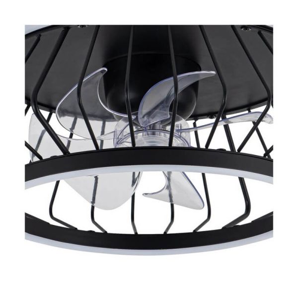 Ventilador Plafón LED COBRA Negro 50W 4800Lm CCT Dim