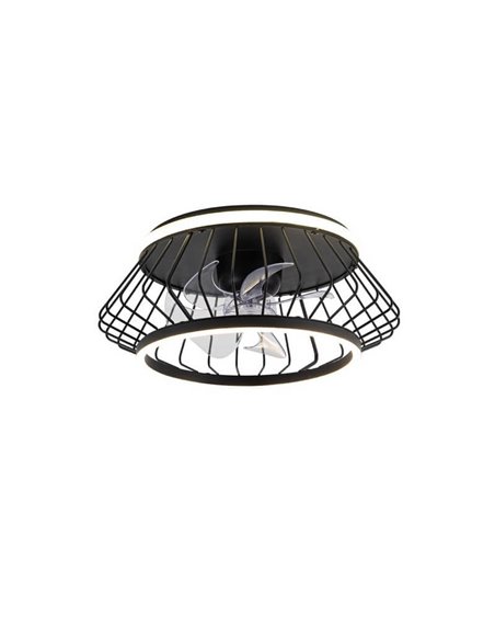 Ventilateur de Plafond LED COBRA Noir 50W 4800Lm CCT Dim