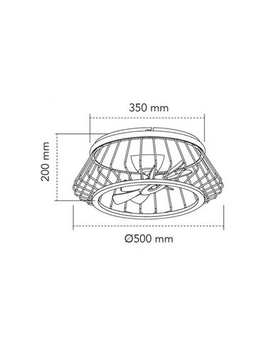 Ventilador Plafón LED COBRA Negro 50W 4800Lm CCT Dim