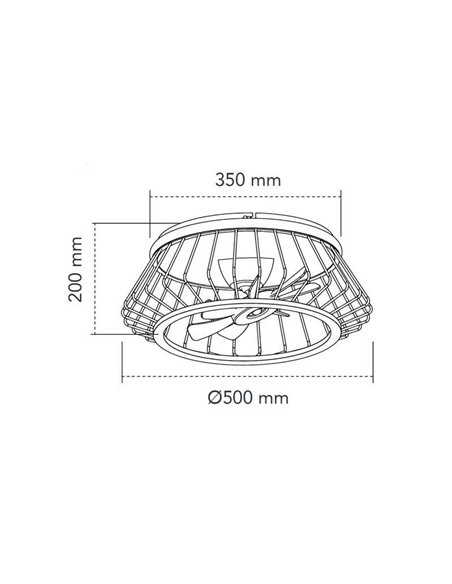 Ventilador Plafón LED COBRA Negro 50W 4800Lm CCT Dim