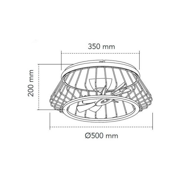 Ventilador Plafón LED COBRA Negro 50W 4800Lm CCT Dim