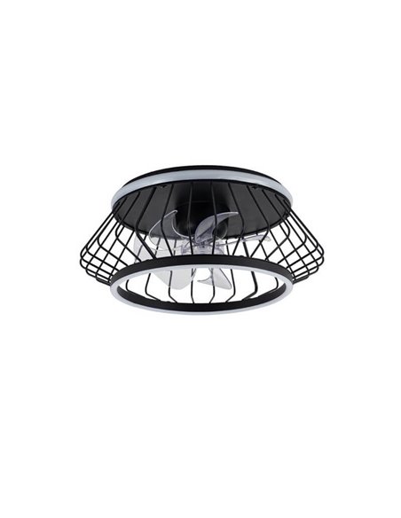 Ventilador Plafón LED COBRA Negro 50W 4800Lm CCT Dim