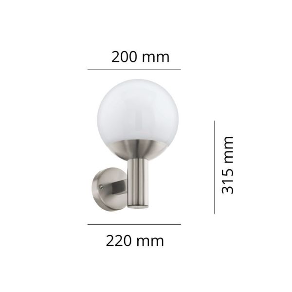 Aplique de Pared Bola Exterior NISIA-Z Conectada 9W IP44 | LeonLeds