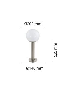 Balise d'Extérieur Boule NISIA-Z 53cm Connecté 9W 806lm IP44 | LéonLeds 2