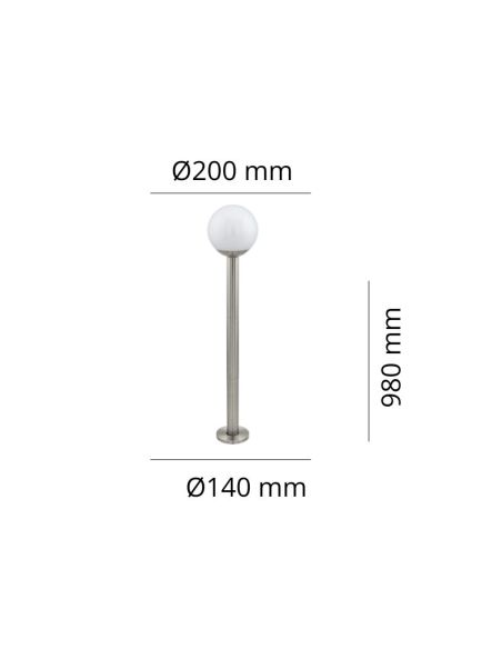 Poste Externo NISIA-Z Bola Conectada 9W 806lm IP44 | LeonLeds