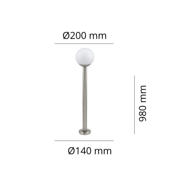 Poste para Exterior Bola NISIA-Z Conectada 9W 806lm IP44 | LeonLeds