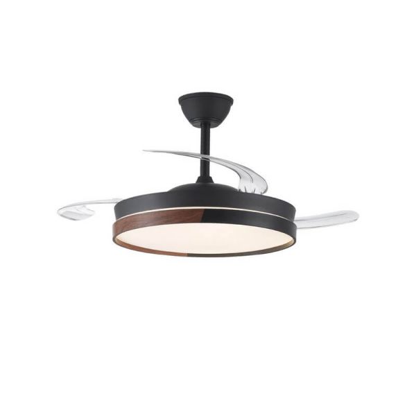 Ventilador de Techo LED con aspas retráctiles ECORO Negro 45W 4400Lm CCT