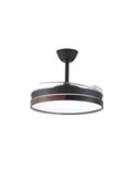 Ventilador de Techo LED con aspas retráctiles ECORO Negro 45W 4400Lm CCT