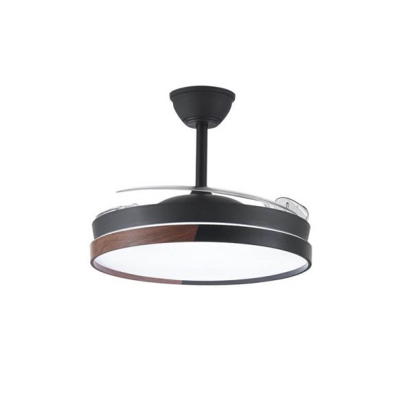 Ventilador de teto LED com lâminas retráteis ECORO Preto 45W 4400Lm CCT