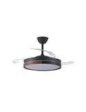 Ventilador de Techo LED con aspas retráctiles ECORO Negro 45W 4400Lm CCT