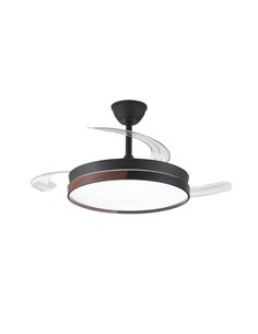 Ventilador de Techo LED con aspas retráctiles ECORO Negro 45W 4400Lm CCT