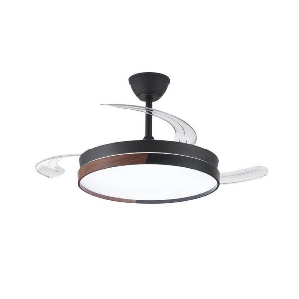 Ventilador de Techo LED con aspas retráctiles ECORO Negro 45W 4400Lm CCT