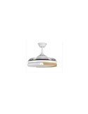 Ventilador LED de Techo aspas retráctiles ECORO Blanco/Madera 45W 4400Lm CCT