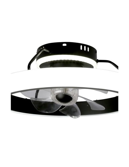 Ventilador de Teto DINIROT LED Preto 50W 4800Lm 3 CCT Dim (3000/4000/6000K) Dim