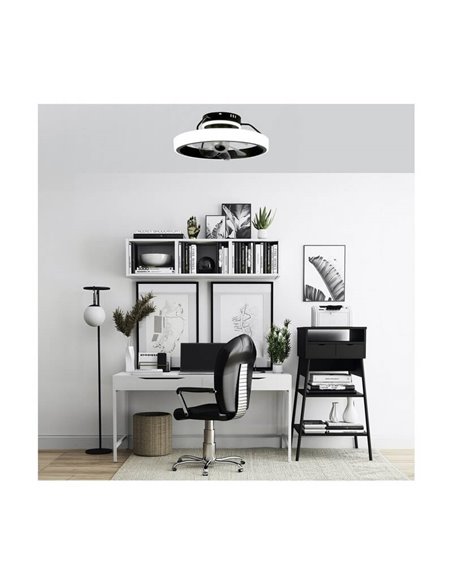 Ventilador Plafón LED DINIROT Negro 50W 4800Lm 3 CCT Dim  (3000/4000/6000K) Dim