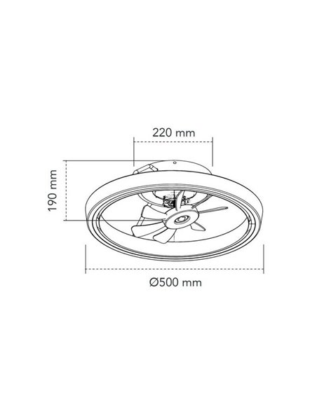 Ventilador Plafón LED DINIROT Negro 50W 4800Lm 3 CCT Dim  (3000/4000/6000K) Dim